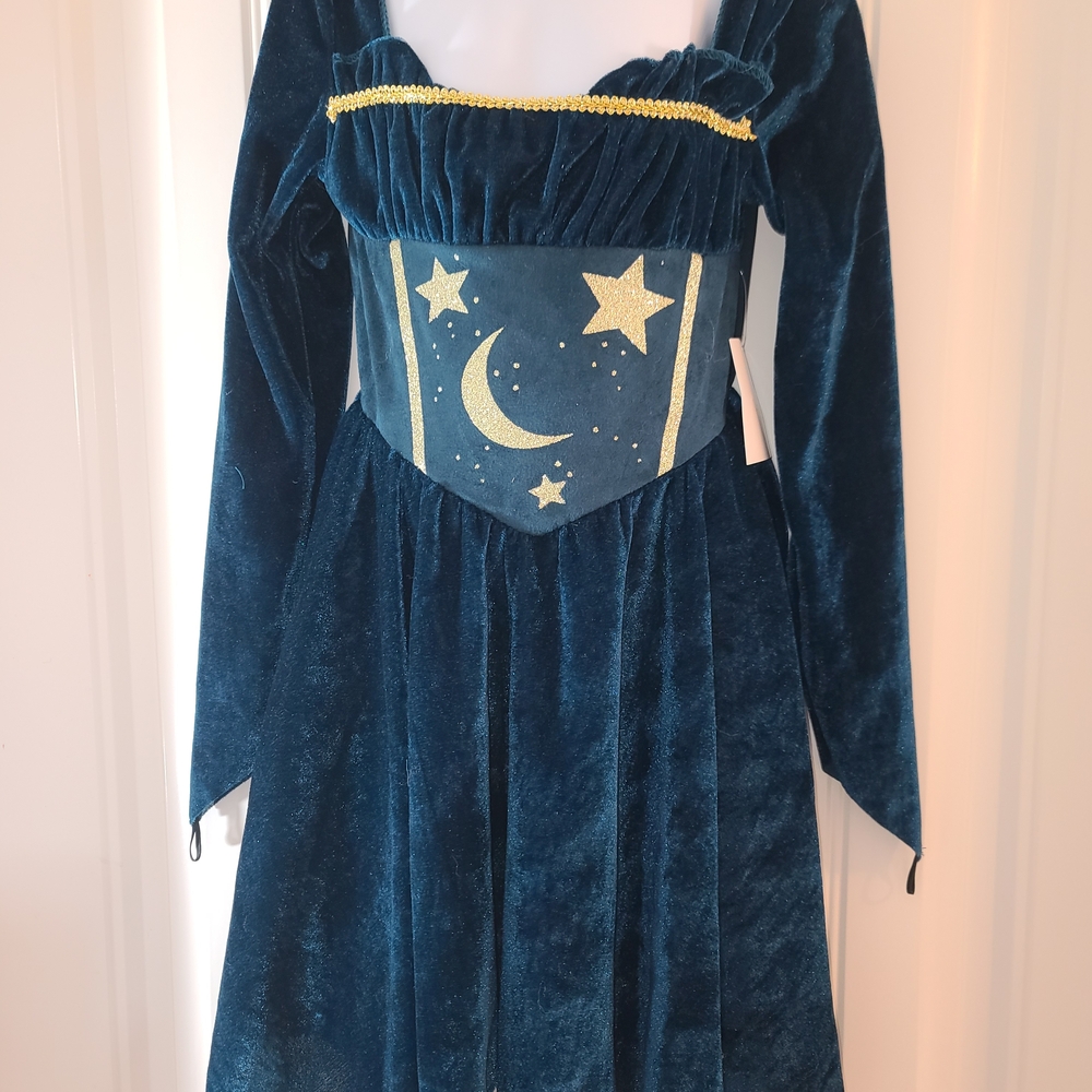 Kids  Wizard  Costume dress with cape and hat Sz 6/6x - Picture 4 of 5